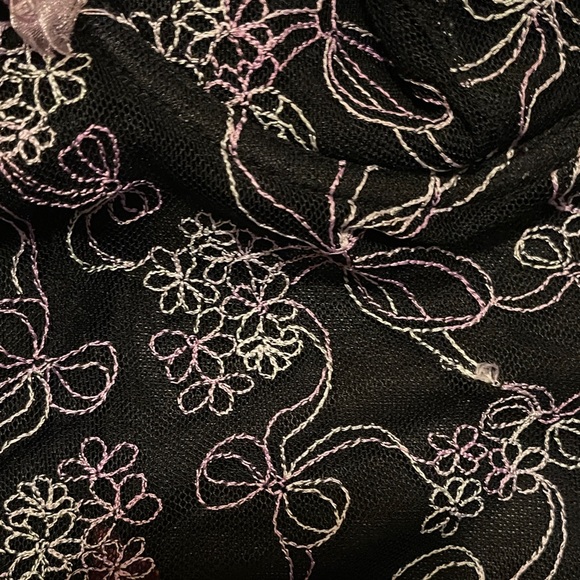 Betsey Johnson Black with White Floral Embroidery Bra - Picture 5 of 5